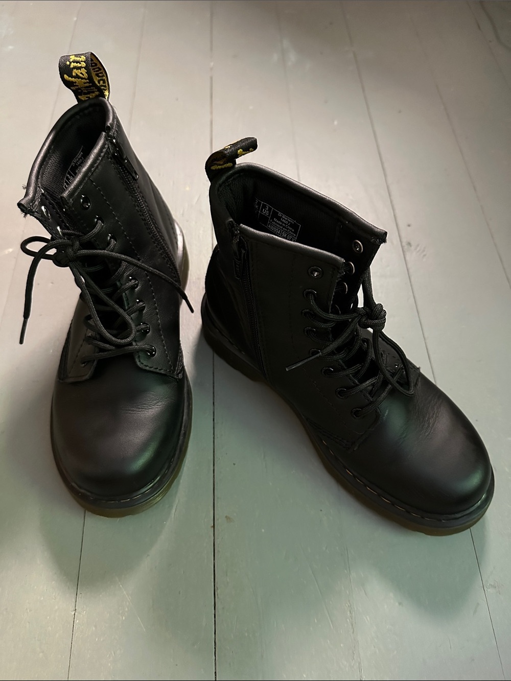 Dr. Martens Black Kids Lace-Up Combat Boots 1460 - Picture 12 of 14